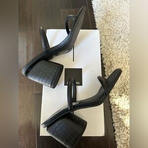 Dolce Vita Nancie Onyx Stella Black Block Heel Sandals Size 6